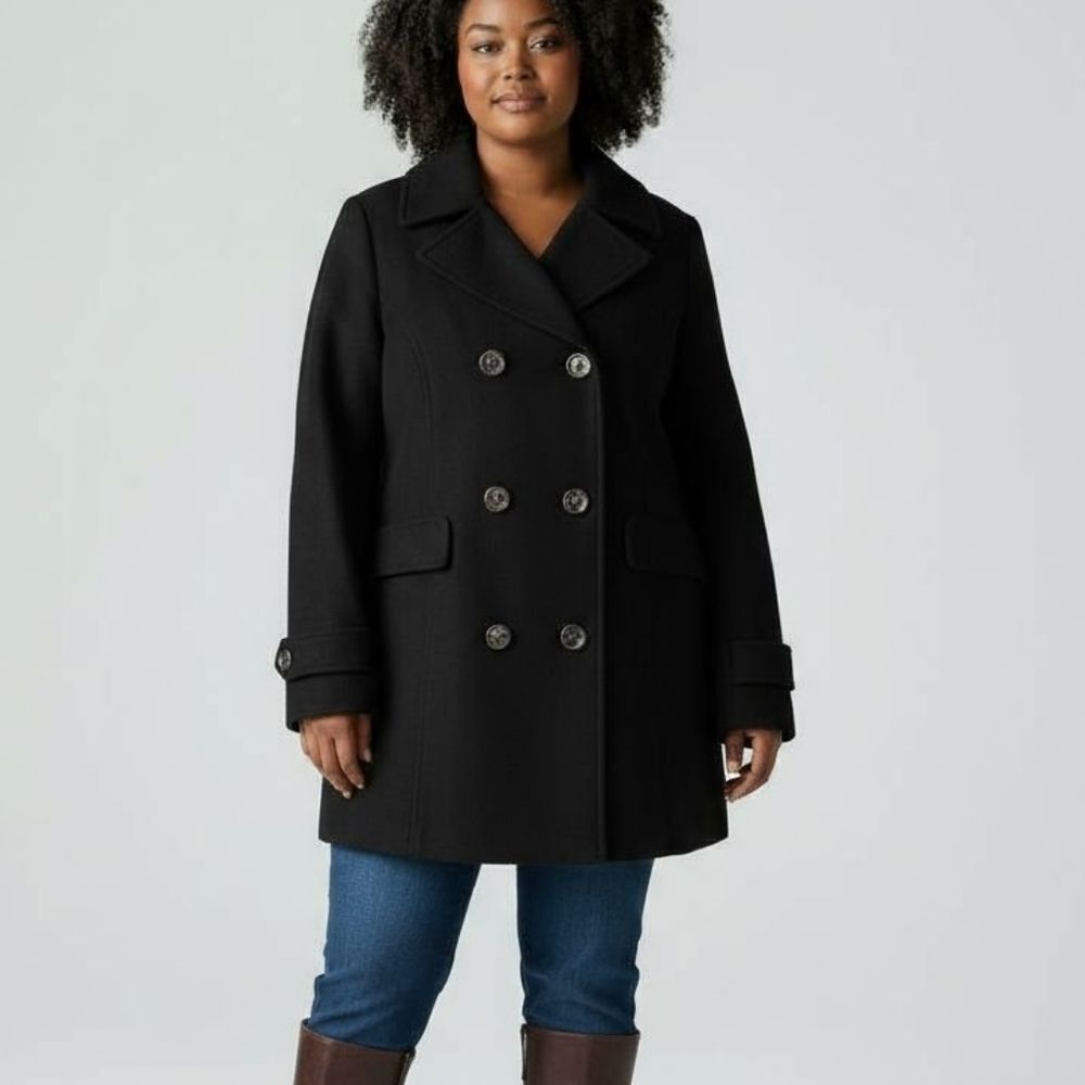 Lane Bryant Black Pea Coat sz 14/16